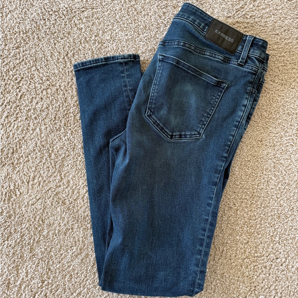 Express Men’s Skinny Jeans - Dark Blue Wash 33 x 34